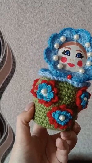 Русские Матрёшки связанные серебряными спицами