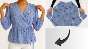 Крой и пошив блузки с запахом