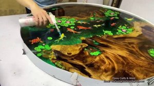 Весь процесс изготовления стола для кои из ДЕРЕВА и ЭПОКСИДНОЙ СМОЛЫ