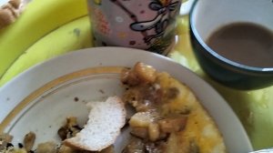 Мукбанг жареная картошка с яйцом