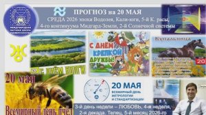 ПРОГНОЗ на 20 МАЯ, ВТОРНИК, день ЛЮБВИ, 2026, эпохи Водолея, 5-й К.расы 2-й Солнечной системы