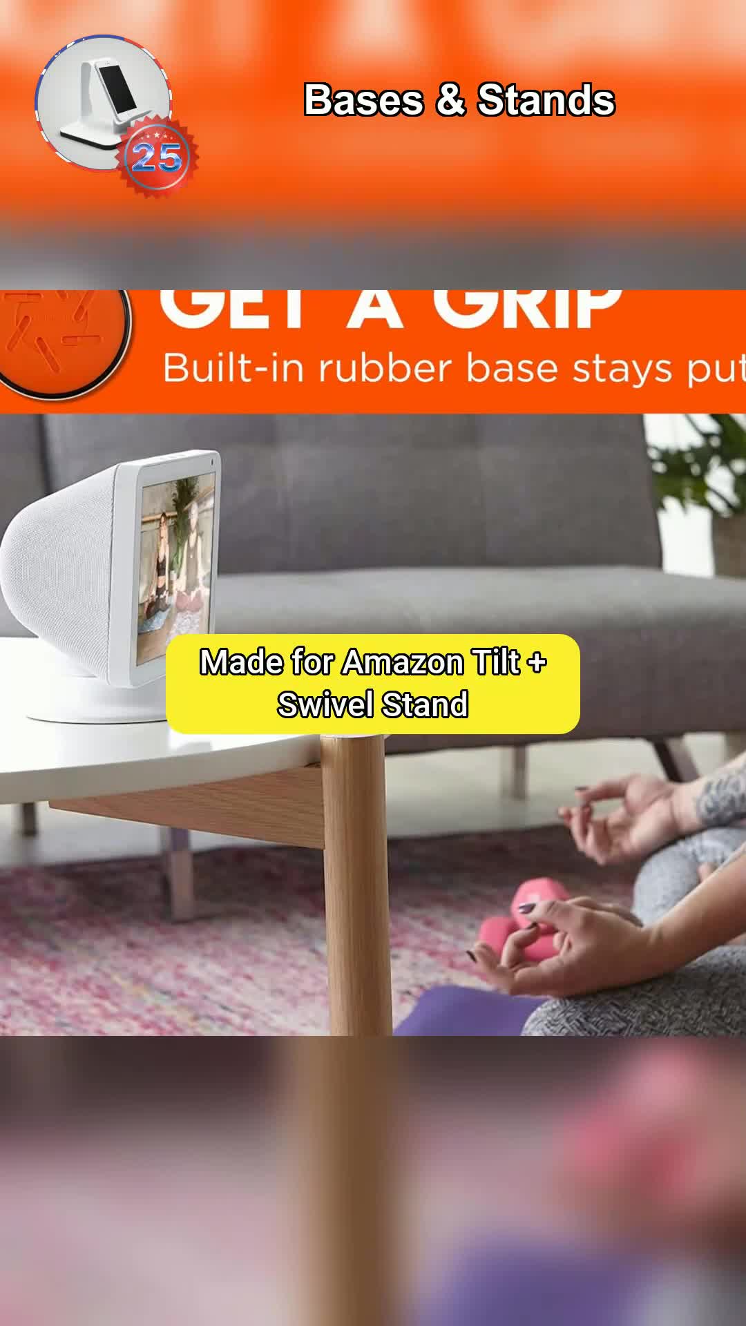 2⃣5⃣Made For Amazon Tilt + Swivel Stand, For The Echo Show 8 (2021 Release)