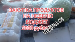 РАСПАКОВКА ПРОДУКТОВ НА НЕДЕЛЮ, бюджет 2000 рублей