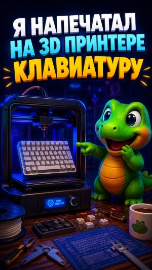 Я напечатал на 3D принтере клавиатуру