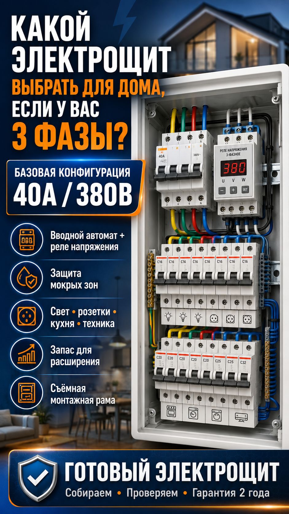 Какой электрощит выбрать для дома, если вы строите или делаете ремонт и у вас 3 фазы? Обзор.