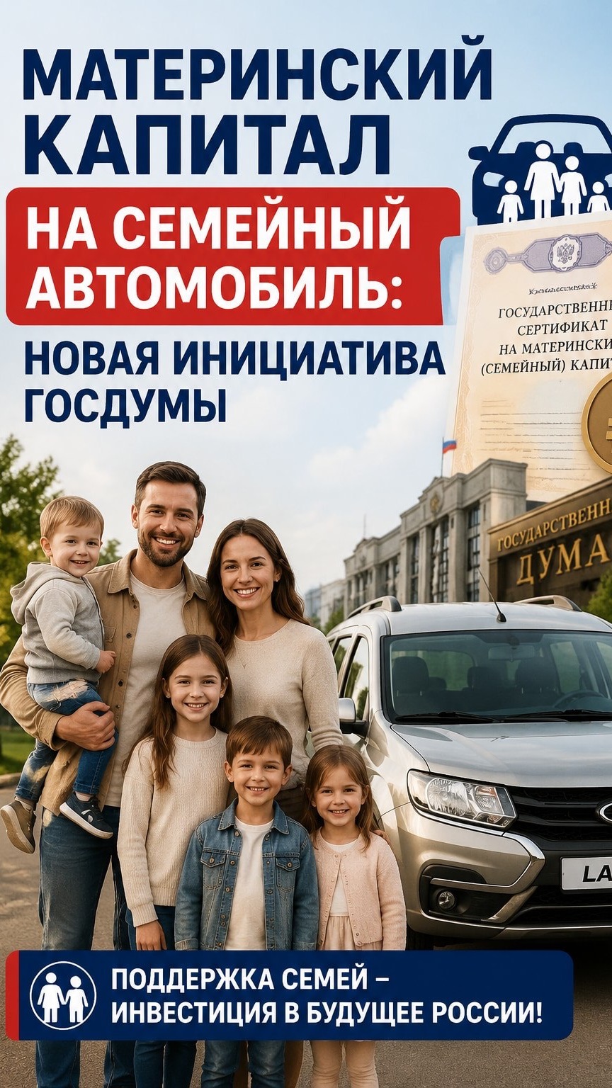 Материнский капитал на семейный автомобиль: новая инициатива Госдумы