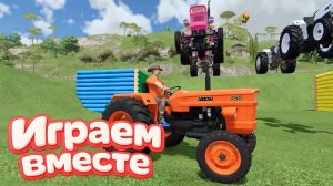 МУЛЬТИКИ ПРО ТРАКТОРЫ И ГРУЗОВИКИ ДЛЯ ДЕТЕЙ 🚜 КАТАЕМСЯ НА РАЗНОЦВЕТНЫХ МАШИНКАХ ПО ГОРКАМ №6