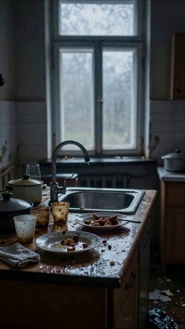 Заброшенная кухня: влага и беспорядок #кухня #беспорядок #наст настроение
