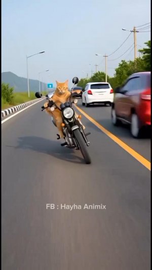 🐱Рыжий котик байкер в деле🐾 😄