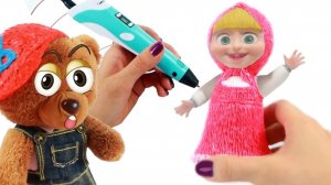 Маша и медведь ВАНЬКА. Как сделать своими руками фигурку Маши 3Д ручка. Приколы Ваньки Мастер класс