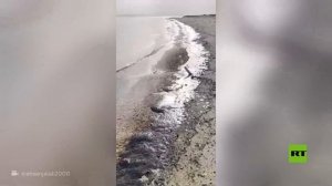 لقطات جديدة من الحرب ضد إيران تكشف تسربا نفطيا ضرب «جزر المالديف «