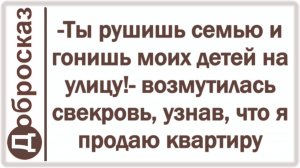 -Ты рушишь семью и гонишь моих детей на улицу!- возмутилась свекровь, узнав, что я продаю квартиру