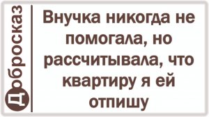 Внучка никогда не помогала, но рассчитывала, что квартиру я ей отпишу