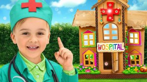 ВЛАД И НИКИ | Играем в больницу: картонное лечение