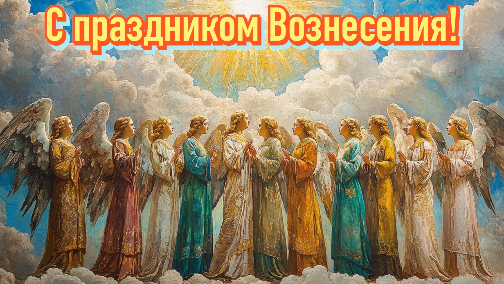 От земли к небу. Вознесение Господне. Шикарная музыкальная открытка.