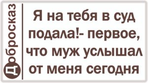 Я на тебя в суд подала!- первое, что муж услышал от меня сегодня