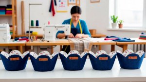 Не выбрасываю даже обрезки от старых джинсов 🧵 Сшила очаровательную корзинку для хранения