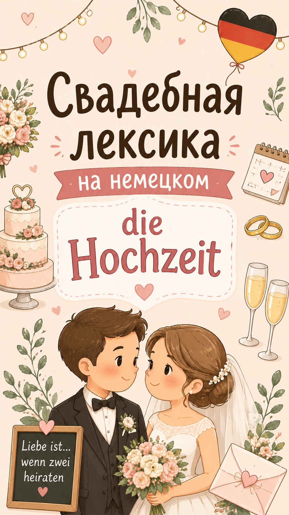 Свадьба на немецком | Wörter Zum Thema Hochzeit