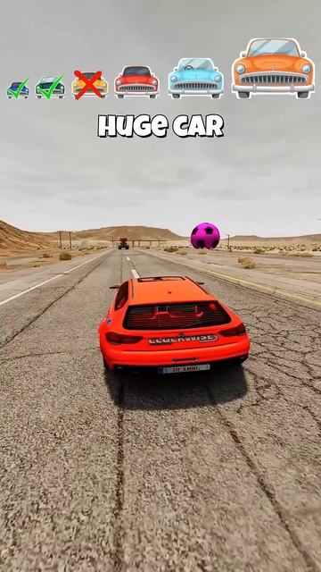 Большие и маленькие машины против Монстр-Трака — BeamNG.drive #shorts