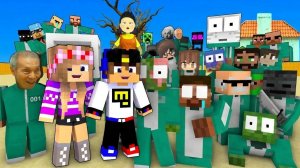 МОЙ ДРОН снял ИГРА В КАЛЬМАРА в МАЙНКРАФТ НУБ И ПРО ЭВОЛЮЦИЯ ВИДЕО MINECRAFT Евгенбро
