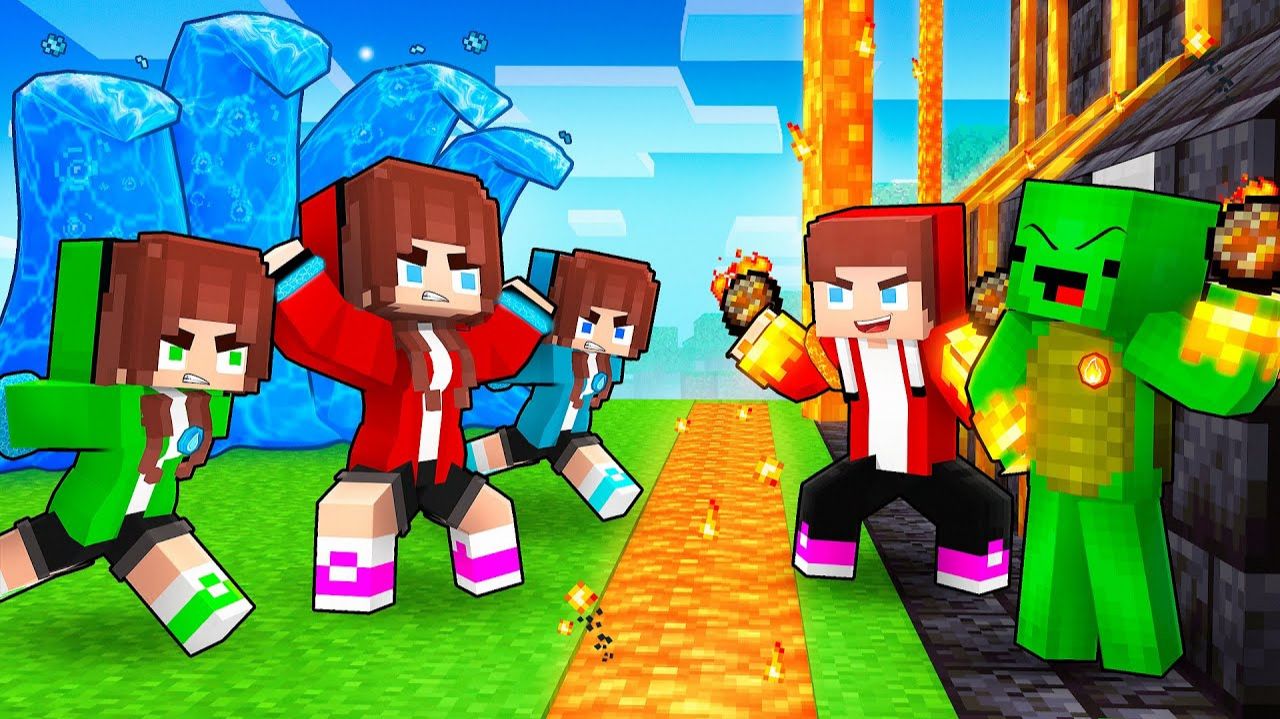 JJ’s WATER Girls Vs FIRE Security House — Майзен Анимация Minecraft