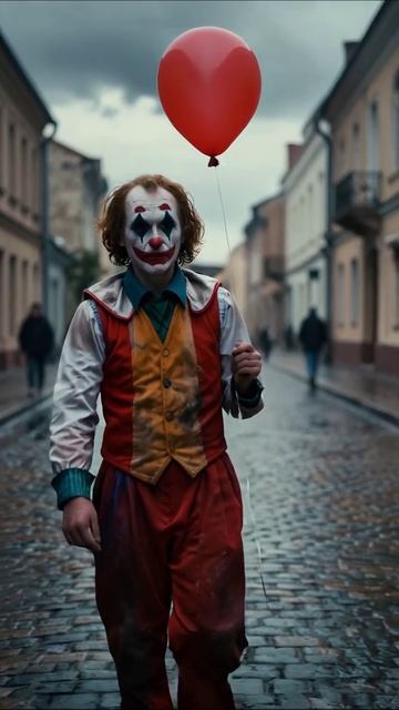 Грусть клоуна: забытое счастье и мрачные улицы #клоун #безнадежность #грусть