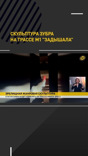Скульптура зубра на трассе М1 