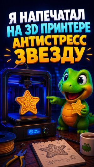 Я напечатал на 3D принтере антистресс звезду