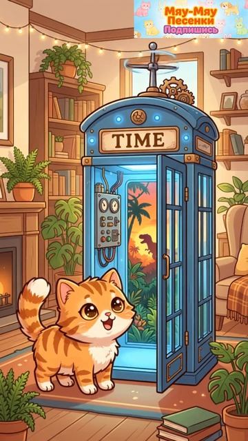 Котёнок Гав и машина времени | Поставь лайк, чтобы он увидел динозавров 🦕😿😻