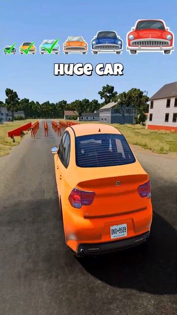 Большие и маленькие машины против полицейских манекенов — BeamNG.drive #shorts