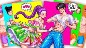 Я рисую на тебе свою любовь! 💖💜 Хантрикс Руми x Саджа Джину - Кейпоп-охотницы на демонов. Мультики