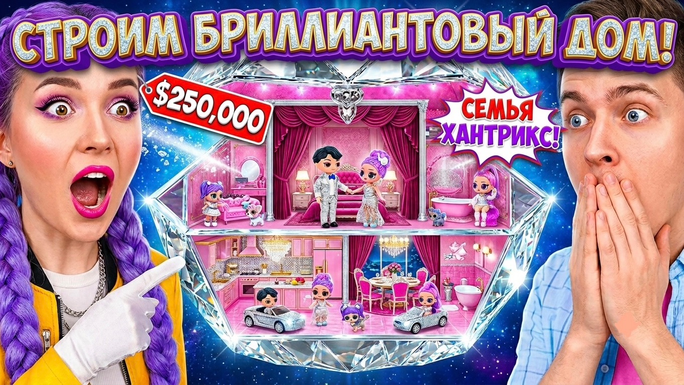 Строим Дом для Бриллиантовой семьи Хантрикс! Поделки в стиле Кейпоп Охотницы на Демонов! ЛОЛ ОМГ!