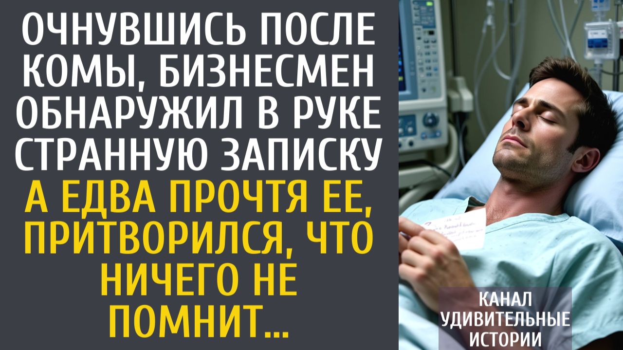 Истории из жизни Очнувшись после комы, бизнесмен обнаружил в руке странную записку… А едва прочтя ее