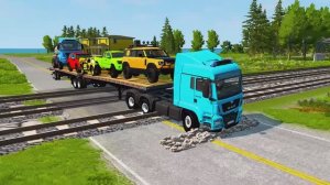 МУЛЬТИК Маквин ФЛЭТБЕД Против СМЕРТЕЛЬНЫХ ЯМ — Машинки ЛЕТАЮТ! ⚡🚚 #123 BeamNG Drive