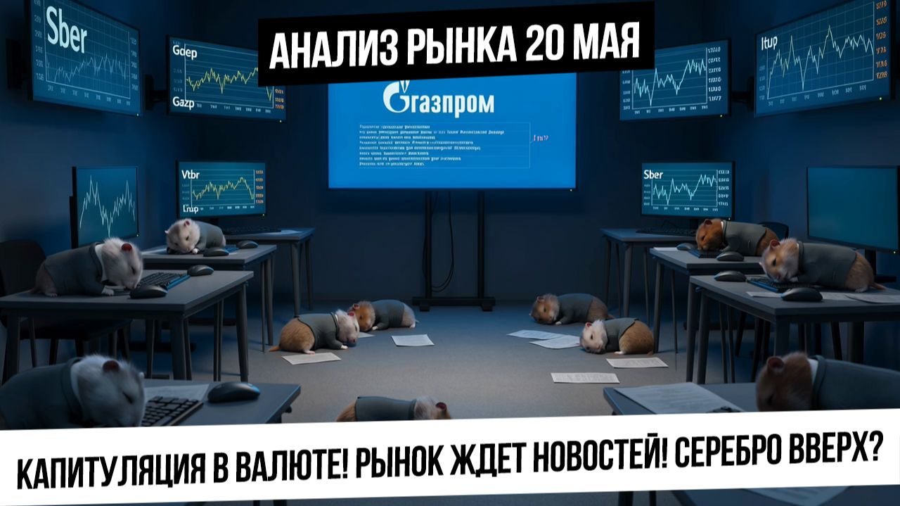 Анализ рынка 20 мая. Финальные движения в валюте! Капитуляция лонгустов! Рынок РФ ждет новостей!
