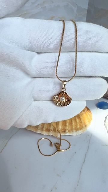 Ракушка с жемчугом (кулон с цепочкой 50 см.), Xuping Jewelry