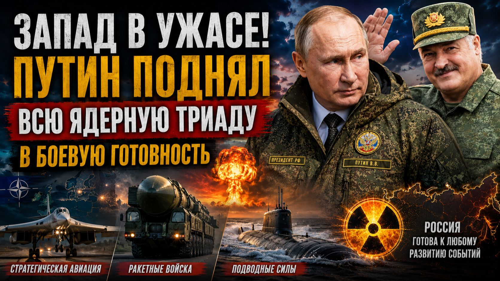 Запад в УЖАСЕ! Путин Поднял всю ЯДЕРНУЮ ТРИАДУ в Боевую Готовность