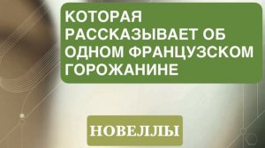 НОВЕЛЛА. «КОТОРАЯ РАССКАЗЫВАЕТ ОБ ОДНОМ ФРАНЦУЗСКОМ ГОРОЖАНИНЕ».