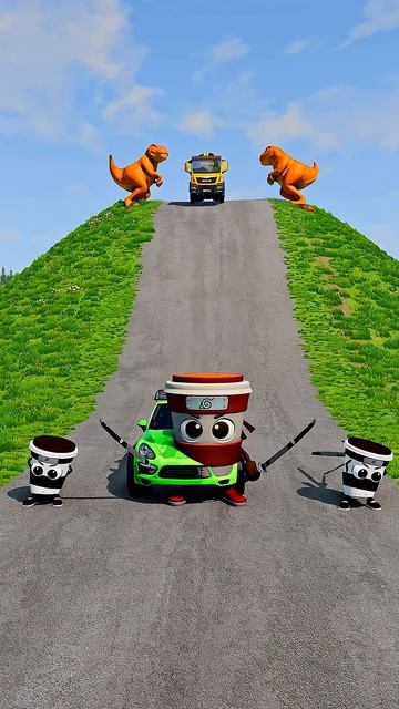 Большие, маленькие машины и бетономешалка против Italian Brainrot — BeamNG.drive #shorts
