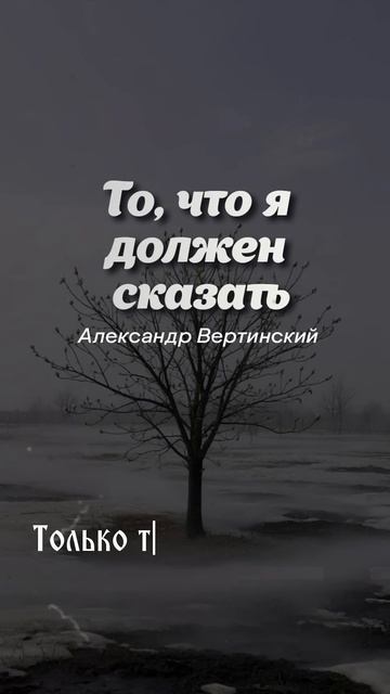 Александр Вертинский 2026— То, что я должен сказать (Рок-версия)