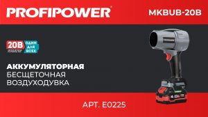 Аккумуляторная бесщеточная воздуходувка PROFIPOWER «Tornado» MKBUB-20B Арт.: E0225