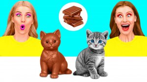 Челлендж. Шоколадная Еда vs Настоящая еда # Смешные Кухонные Войны от 4Teen Challenge