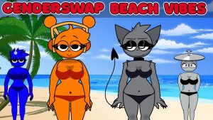 Sprunki Human Retake GenderSwap – Летний Вайб на Пляже! 🏖️✨ Кастомный Мод