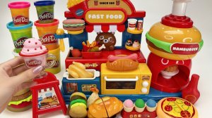 Как приготовить гамбургер из пластилина 🍔 Готовим фастфуд! Распаковка и Обзор игрушек! Мультики