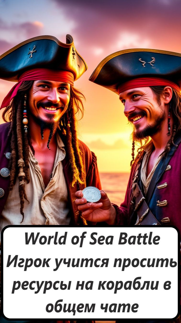 World of Sea Battle Игрок учится просить ресурсы на корабли в общем чате
