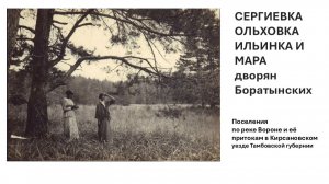 Сергиевка, Ольховка (Ильинка, Ильиновка) и Мара дворян Боратынских