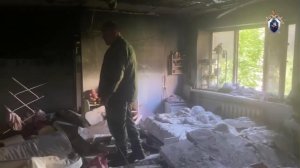 СК показал кадры с места пожара в Лобне