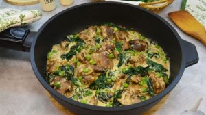 КУРИНАЯ ПЕЧЕНЬ В СЛИВКАХ СО ШПИНАТОМ