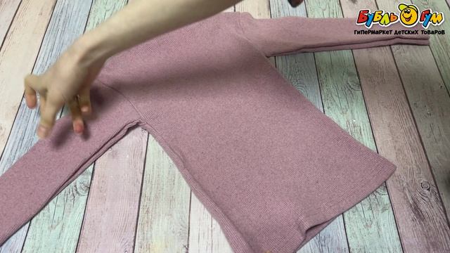 Водолазка Lanson Kids хлопковая с высоким воротом розовая - видео