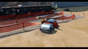 BeamNG Drive - Гонки и аварии на спуске по трассе
